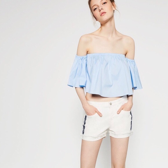 Boho Embroidered High Rise Boyfriend Shorts SZ 8 - Picture 6 of 6